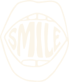 Outline of a mouth with "Smile" written inside